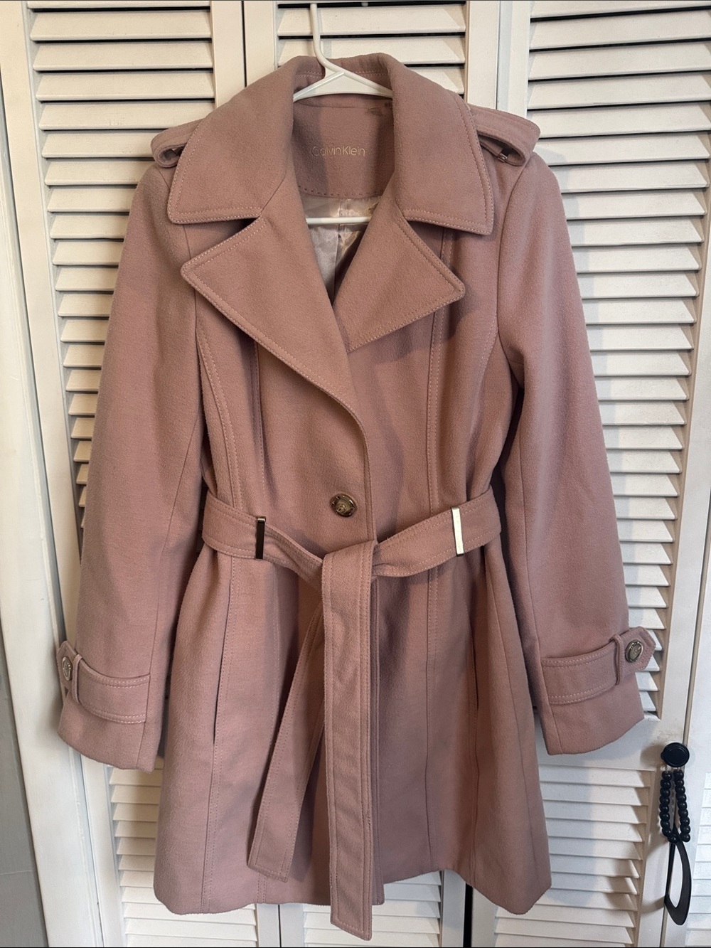 Calvin Klein Women’s Blush Pink Pea Coat, Size X- Small